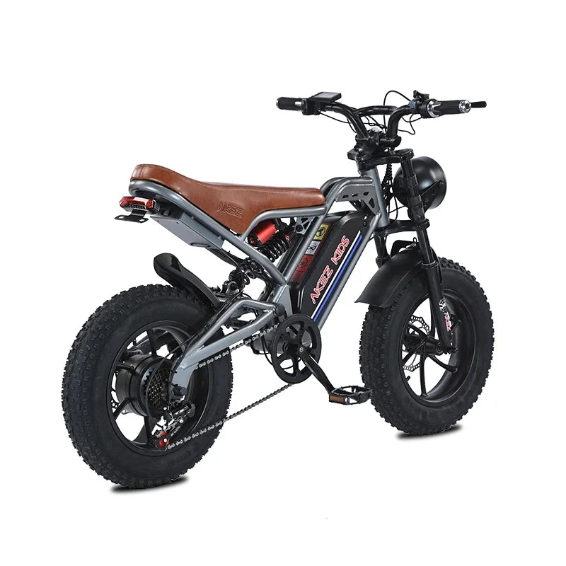 AKEZ 16inch Fat Tire electric bike kids to ride 350W Motor 36V 16AH Battery Full Suspension retro Electric Mountain Bicycle