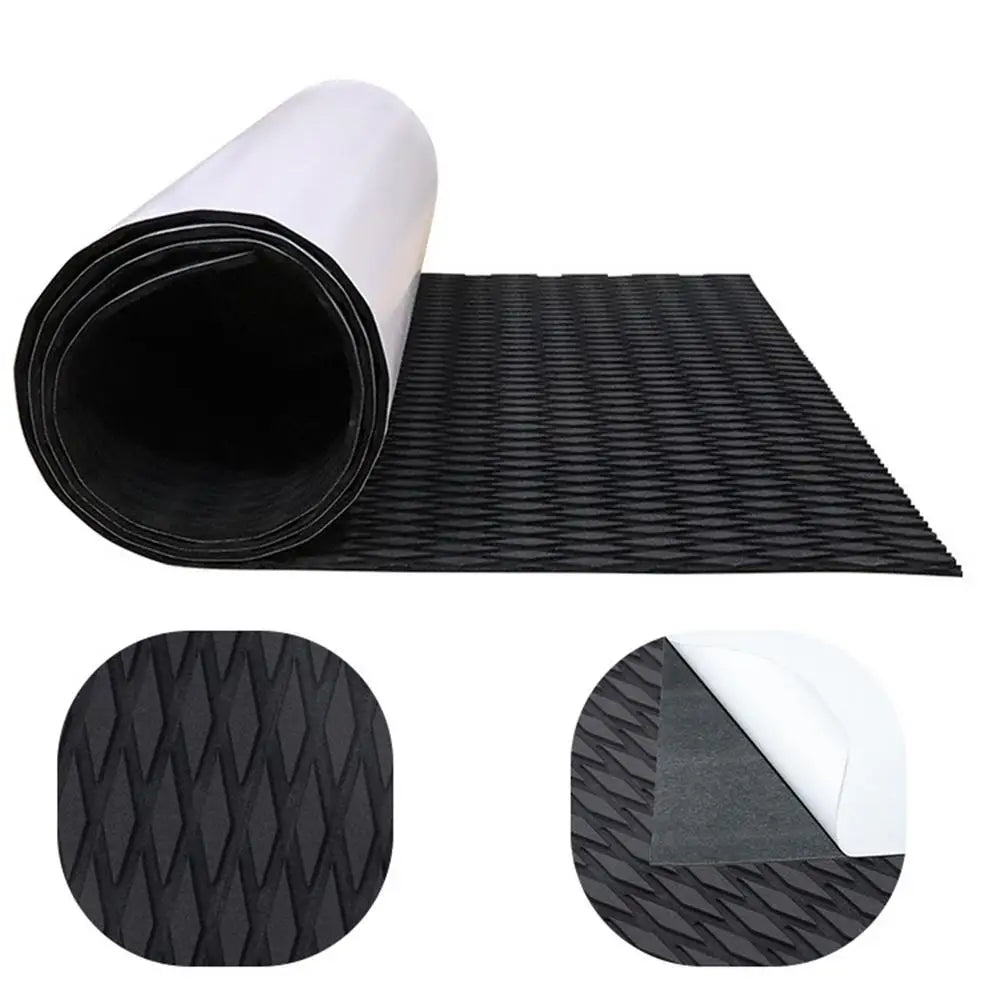 Surf Traction Pad Deck Grip Mat EVA Foam Boat Deck Mat Self-Adhesive Trimmable Sheet Anti Skid Watercraft Water Sport Flooring