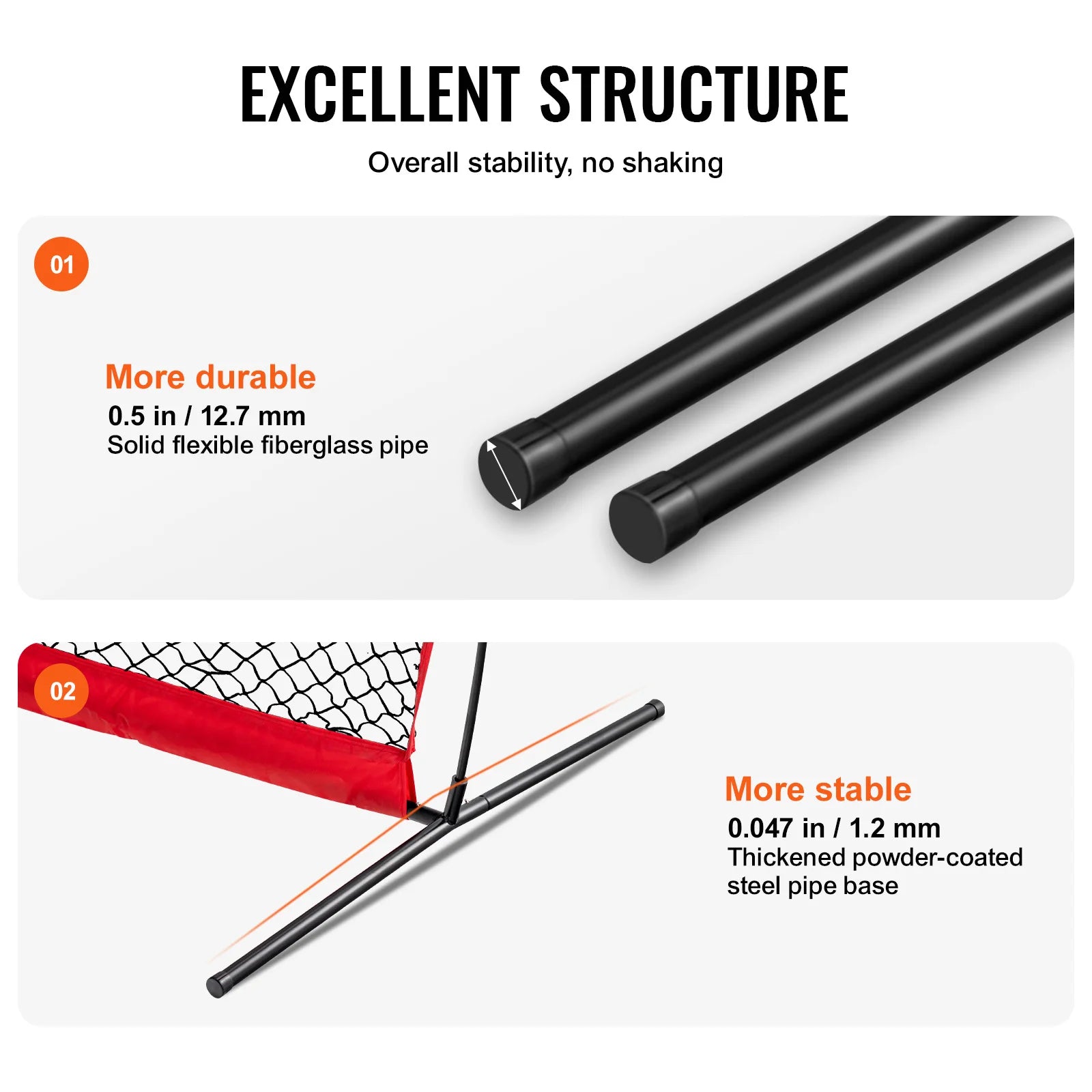 VEVOR Baseball Screen for Batting CageBaseball & Softball Safety Screen Body Protector Portable Batting Screen Bag Red Black