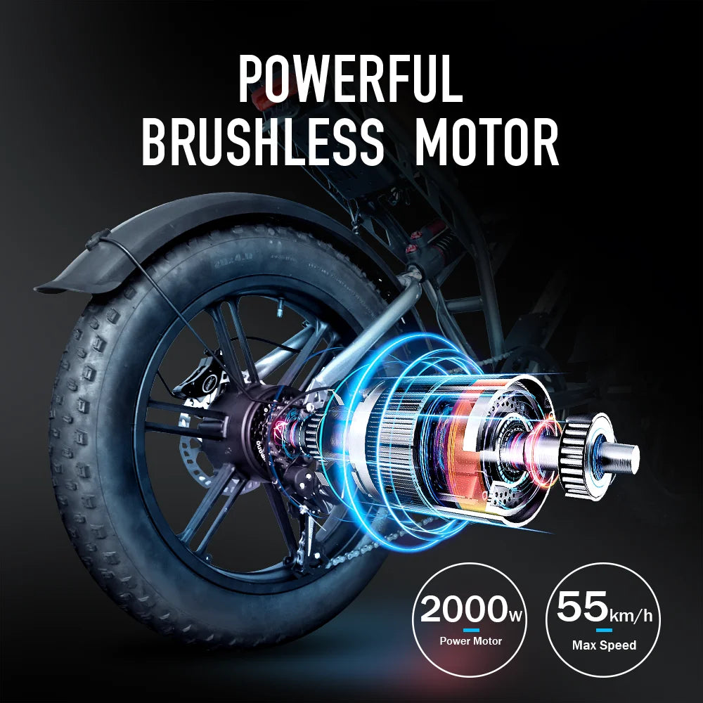 DEEPOWER QS7 Max Electric Bicycle 2000W Brushless Motors MTB E-bike 48V 35AH Lithium Battery Speed 50Km/h Adult Off Road Ebike