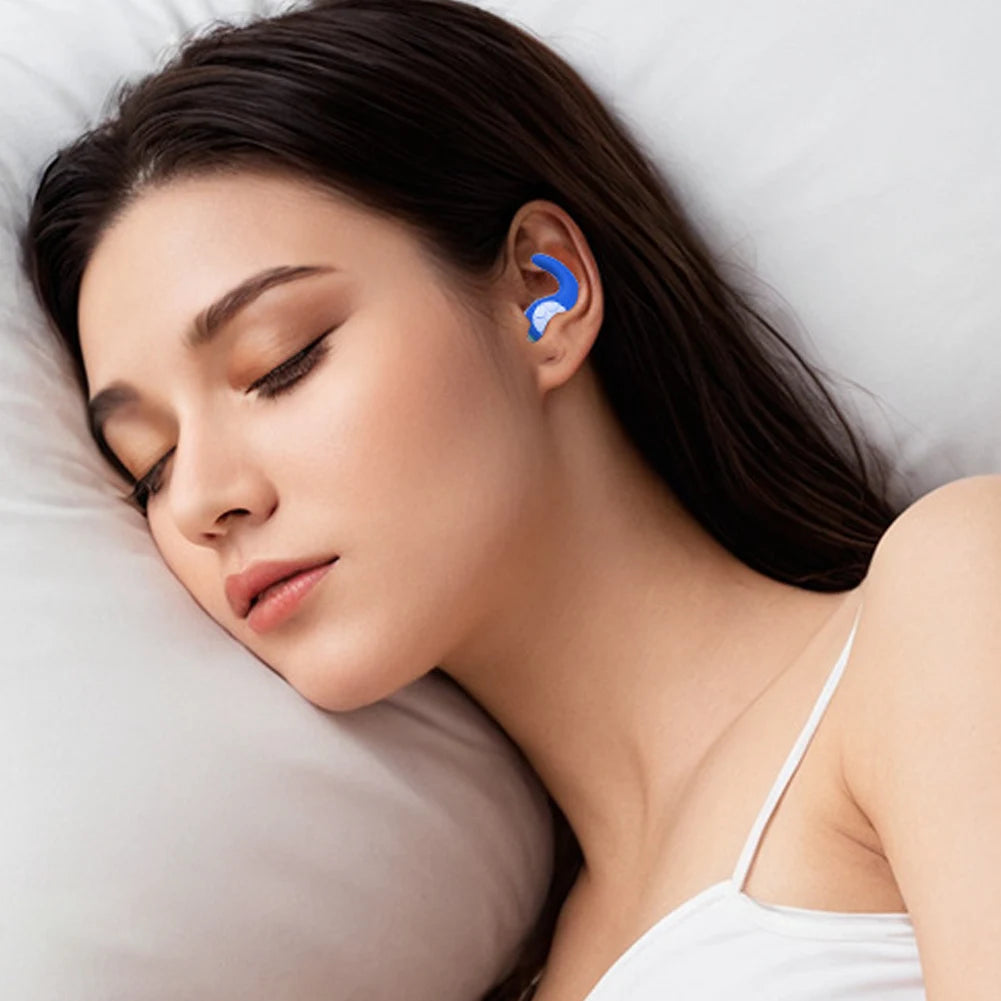 3-Layer Noise Sleeping Ear Plugs Sound Insulation Silicone Ear Protection Earplugs Washable Anti-Noise Earplugs for Showering