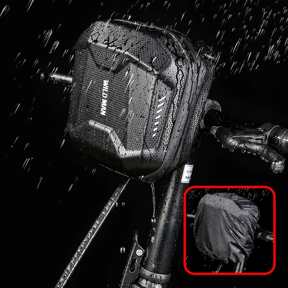 WILD MAN Front Tube Cycling Bag Multifunctional Bike Hard Shell Phone Case Large Capacity Reflective Pattern Bicycle Assessoires