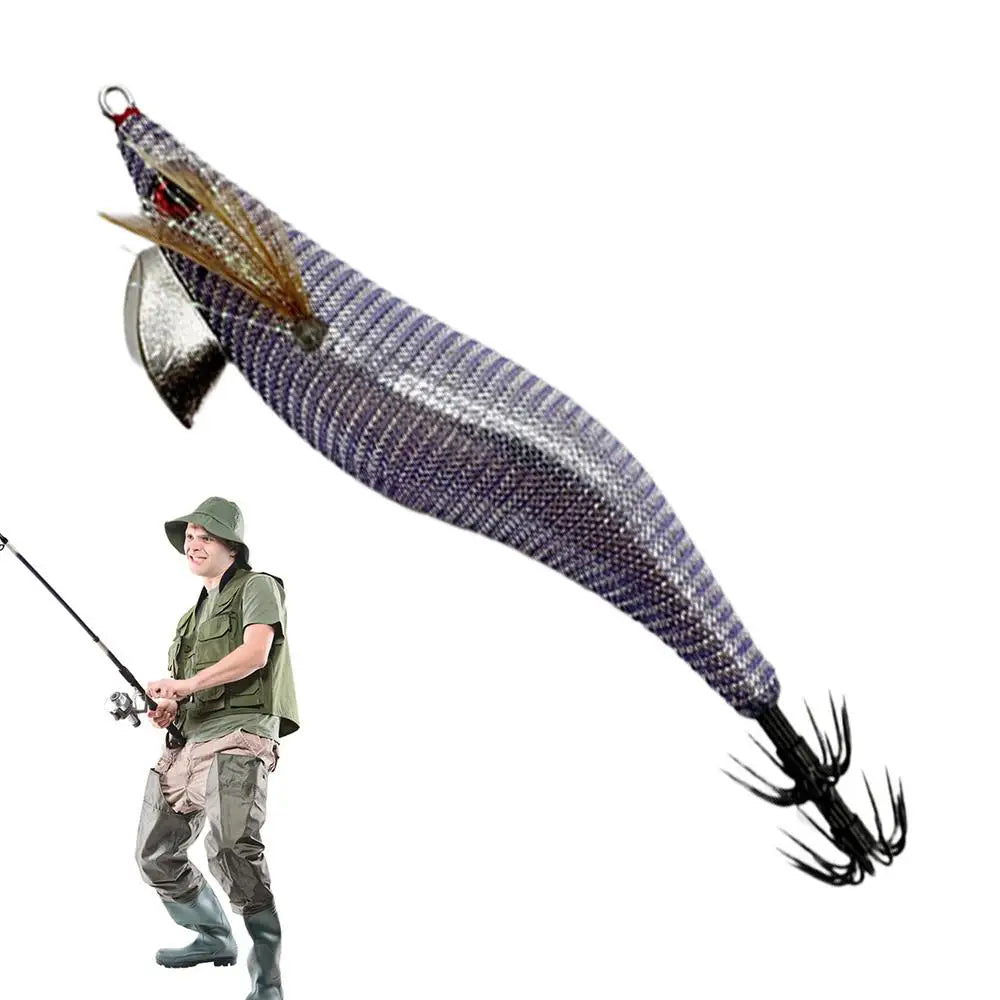 Glow Artificial Squid Lure Saltwater Wood Shrimp Lures Fluorescent Fishing Baits Realistic Freshwater Fish Luring For Sea River