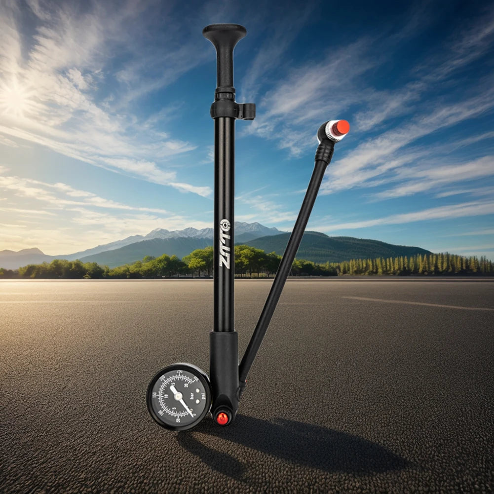 300PSI MTB Bike Shock Pump with Gauge Bike Air Shock Absorber High Pressure Portable Cycling Inflator for Fork & Rear Suspension