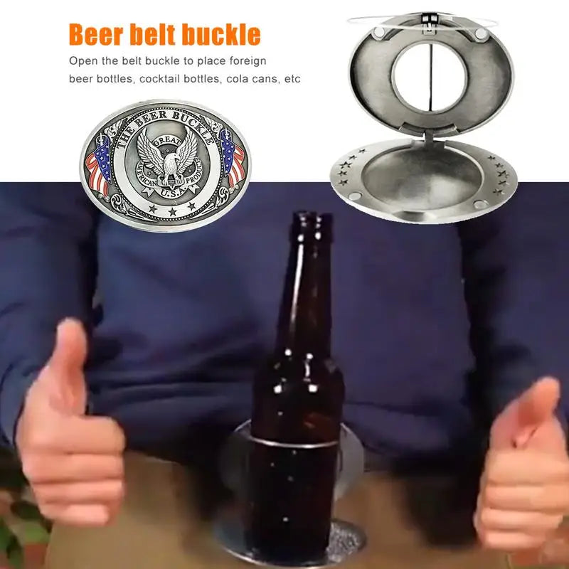 Portable Beer Holder Belt Buckle Hands-Free Beer Belt Tray Buckle Cup Holder Webbing Detach Buckle Picnic BBQ Beer Belt Holder