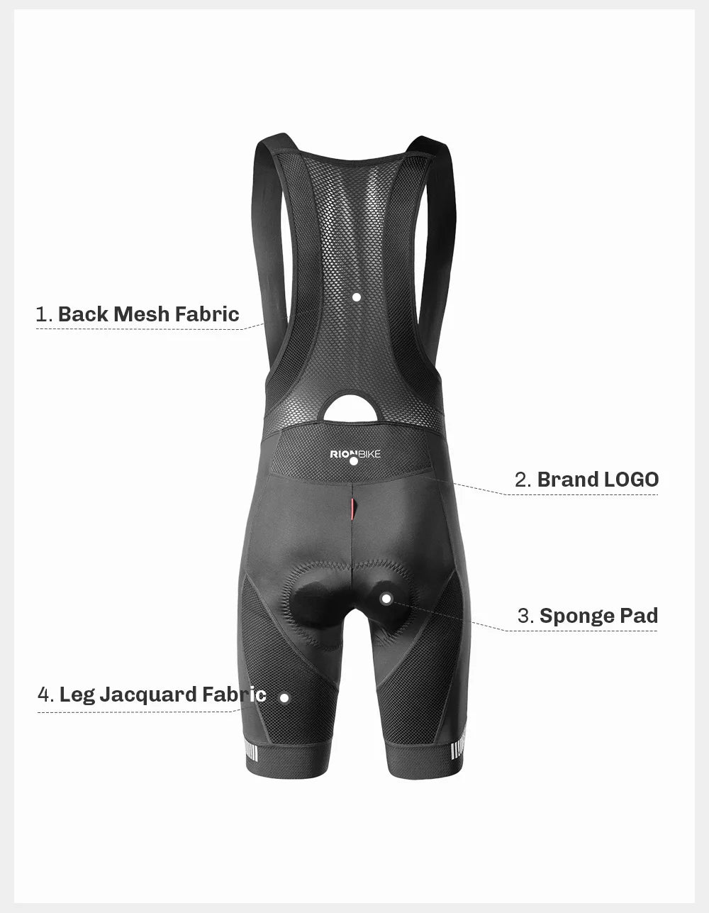 RION Elastic Interface Cushion Upgrade Men Cycling Bib Shorts MTB Road Bike Tights Race Bicycle Culotte Ropa Ciclismo Hombre