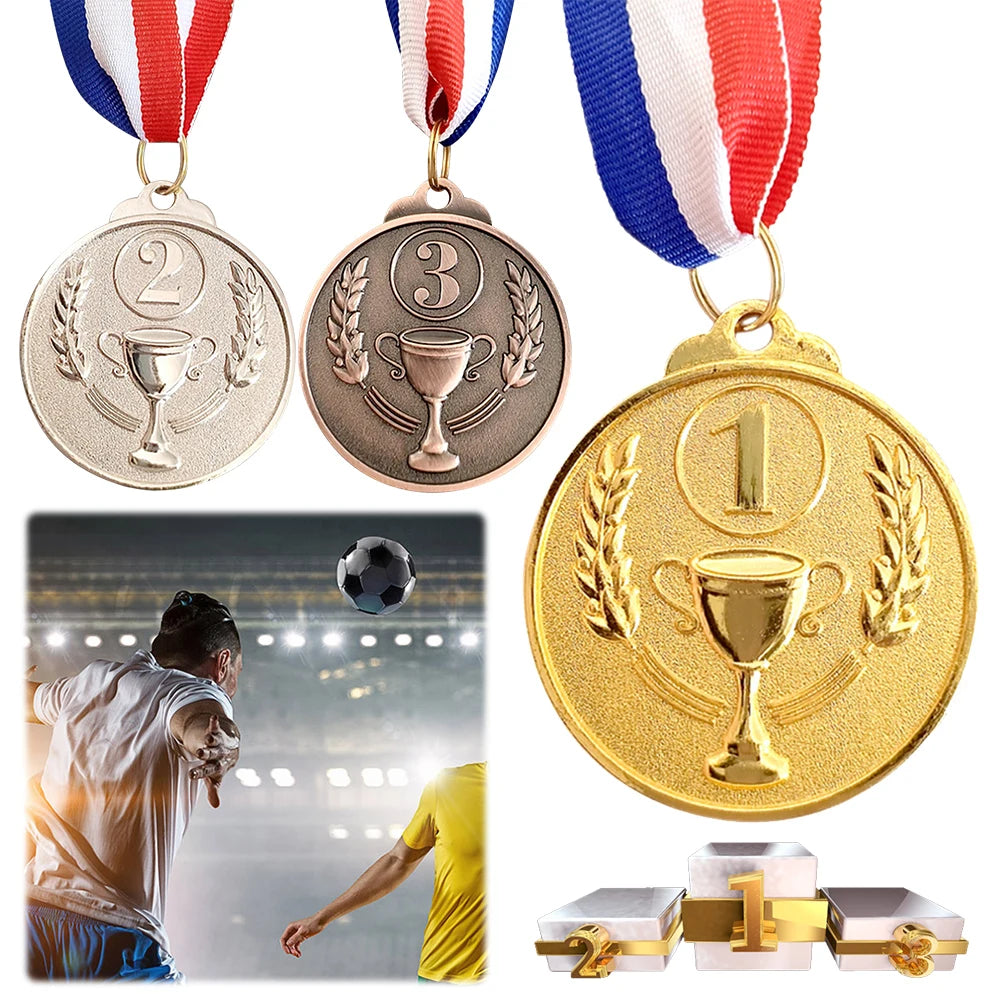 Gold Silver Bronze Medal Gold Silver Bronze Prizes Award Soccer Football Medals for Championship Cheerleading Sports Competition