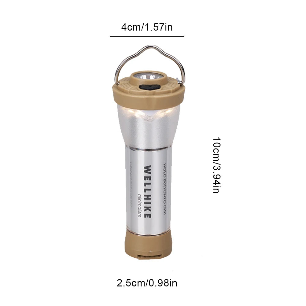 WELLHIKE LED Portable Tent Lamp with Magnetic Base Handheld Emergency Light USB Charging Flashlight for Outdoor Camp Hike Gadget