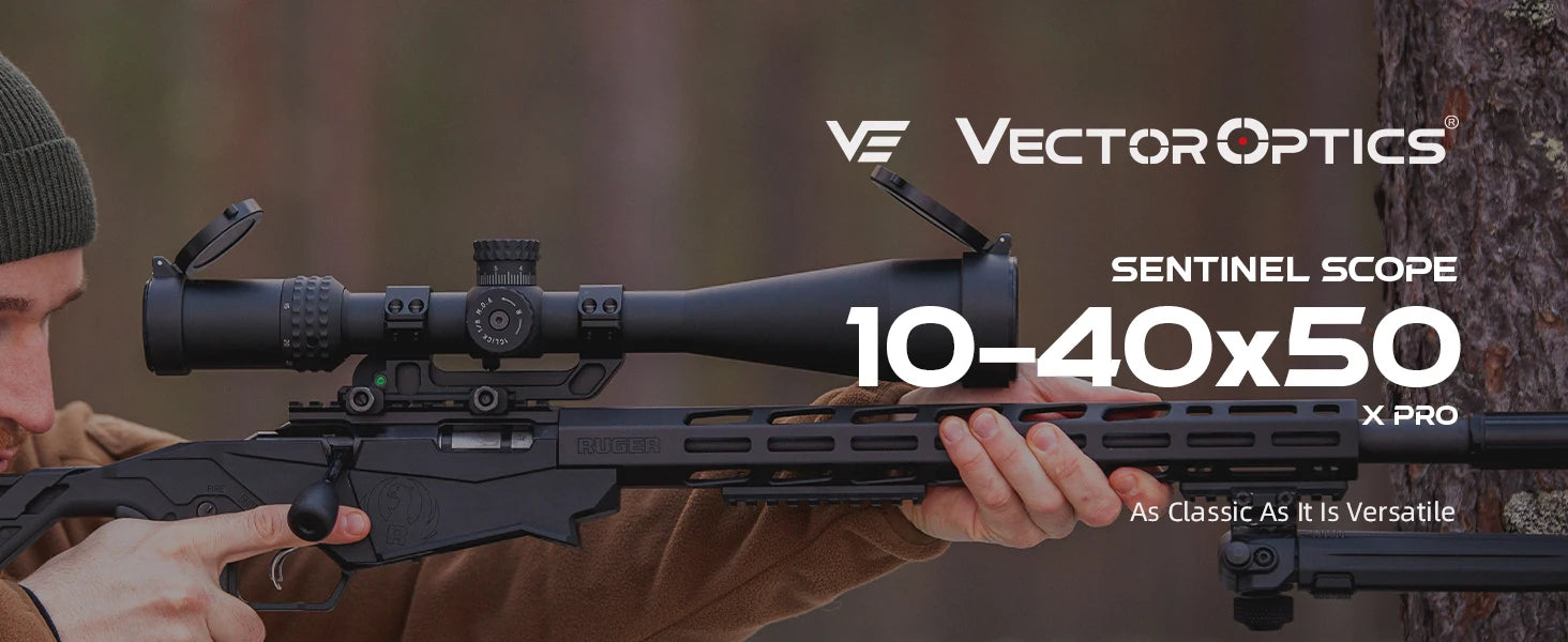 Vector Optics Sentinel-X Pro10-40x50 SFP Riflescope With Center Dot Illuminated Reticle & Zero Stop For 25M Benchrest Shooting
