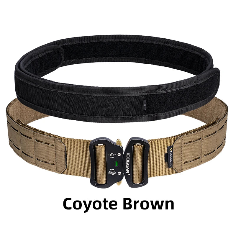 IDOGEAR 2 Inch Tactical Belt Quick Release Metal Buckle Laser MOLLE Mens Belts Camo 3415