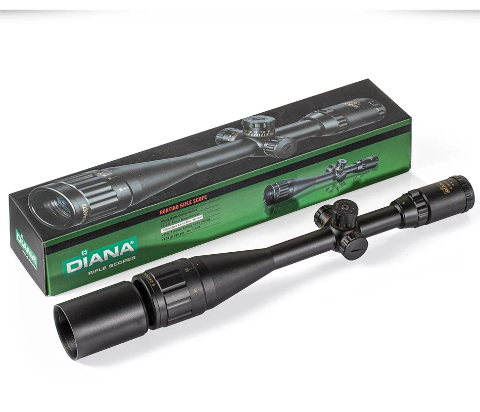 DIANA 6-24x50 Locking Tactical Rifle Scope Green and Red Cross with Light Sniper Gear Hunting Optical Scope Scope Aiming Rifle