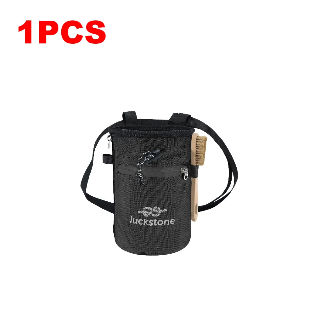 Waterproof Chalk Bag Bucket With Chalk Brush Climbing Pockets Bouldering Brush Rock Climbing Brush Chalk Climbing Accessories