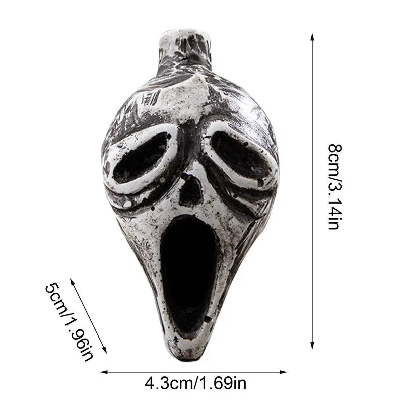 Death Whistle Screaming Whistle Instrument Skull Retro Aztec Death Halloween props Loudest Whistle with Human Sounding Screams