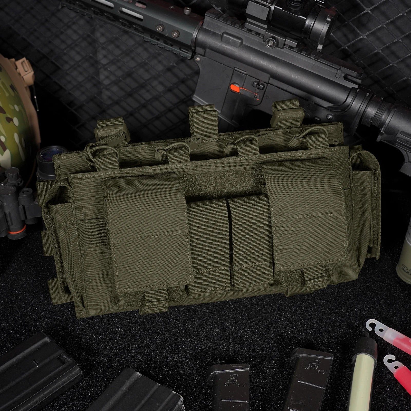 KRYDEX Tactical 5.56 & 9mm Magazine Pouch MF IV Placard For Outdoor Hunting Chest Rig SCARAB Plate Carrier Vest