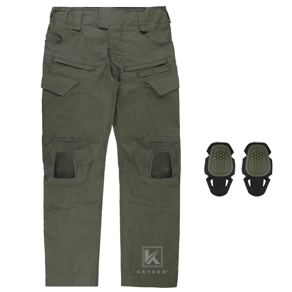 KRYDEX Tactical Combat Pants Assault Men Battlefield Combat Trousers Uniform & Knee Pads For Shooting Hunting Airsoft Gear
