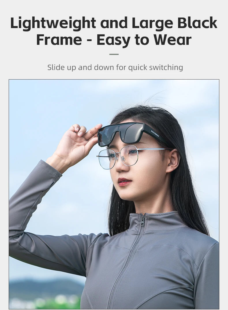 ROCKBROS Polarized Cycling Glasses Lightweight UV400 Sun Protection Myopia Dual Wear Sunglasses Men Women MTB Road Bike Glasses