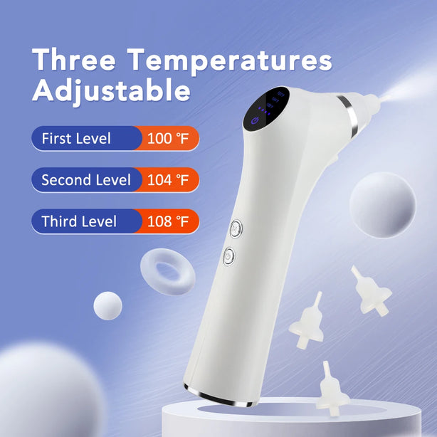 Ear Dryer 3 Gear Adjustable Temperature Ear Cleaning Swimming Bathing Water in Ears Smart Heating Ear Cleaner Silicone Ear Tips