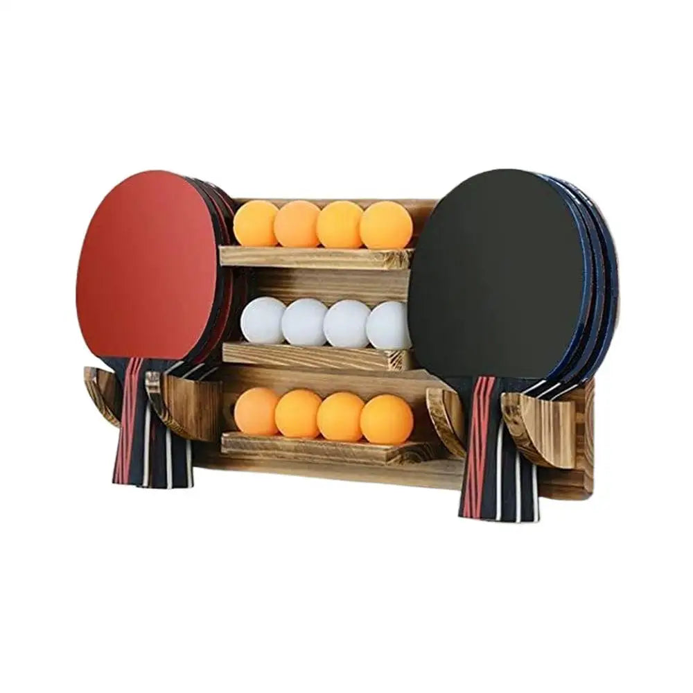 Table Tennis Paddle Holder Large Capacity Wooden Table Tennis Paddle Display Holder Storage Organizer Racket Mount storage Rack