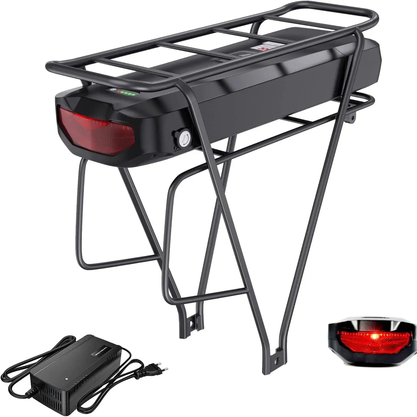 [3 Days Delivery]  36V 48V 52V Ebike Luggage Rack Battery 17.5Ah 22.5Ah Racktype for  Bafang  Motor (W/ Charger & BMS Board)