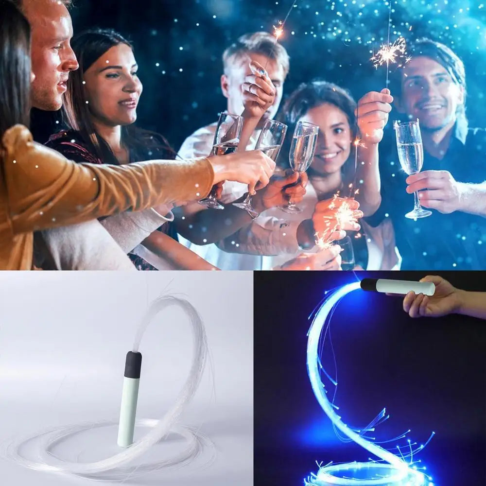 LED Whips LED Light Up Swivel Dancing Fiber Optic Whips Reusable Battery Powered Fiber Optic Whip Glowing Whips With 4 Variable