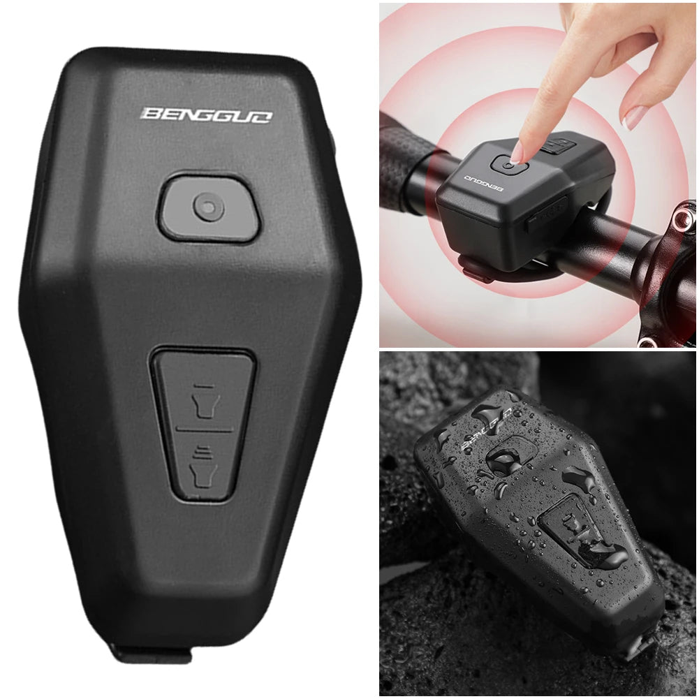Electric Bike Bell with Anti-Theft Alarm Motorcycle Electric Horn Waterproof Electronic Bicycle Horn Bike Accessories