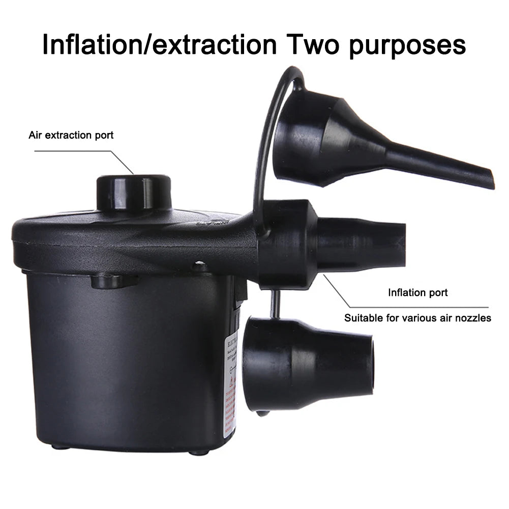 2 In 1 Air Filling Inflator 220V Air Extraction Pump with Nozzles Household Lightweight Multipurpose for Mattress Swimming Pool