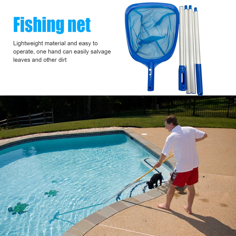 Fish Pond Skimmer Net Telescopic Swimming Pool Net Leaf Skimmer Detachable Lightweight Multifunctional Debris Tools Accessories