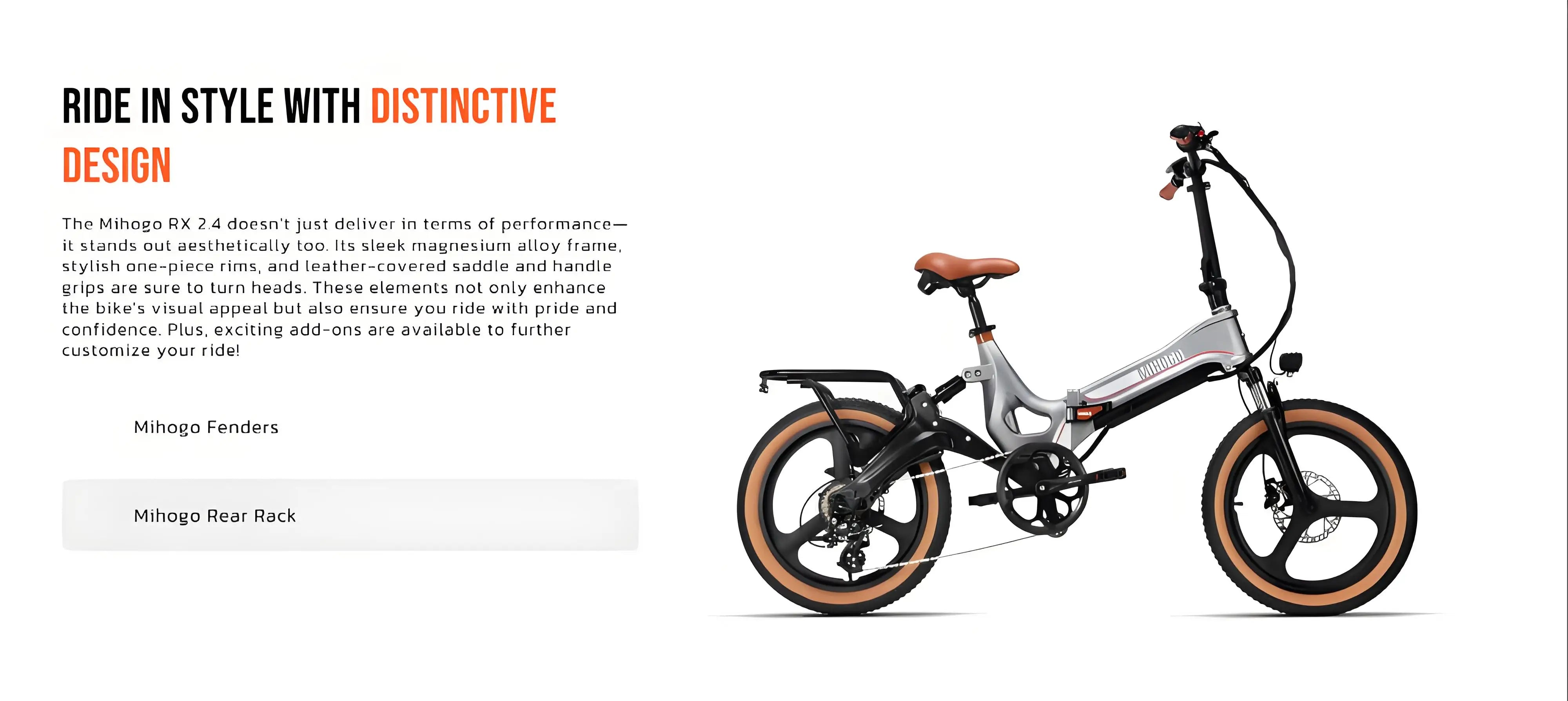 MIHOGO RX 2.4 Adult Electric Bicycle, 500W city ebike, 48V 12.8AH E-bike, 20-Fat Tire Foldable Electric Bike