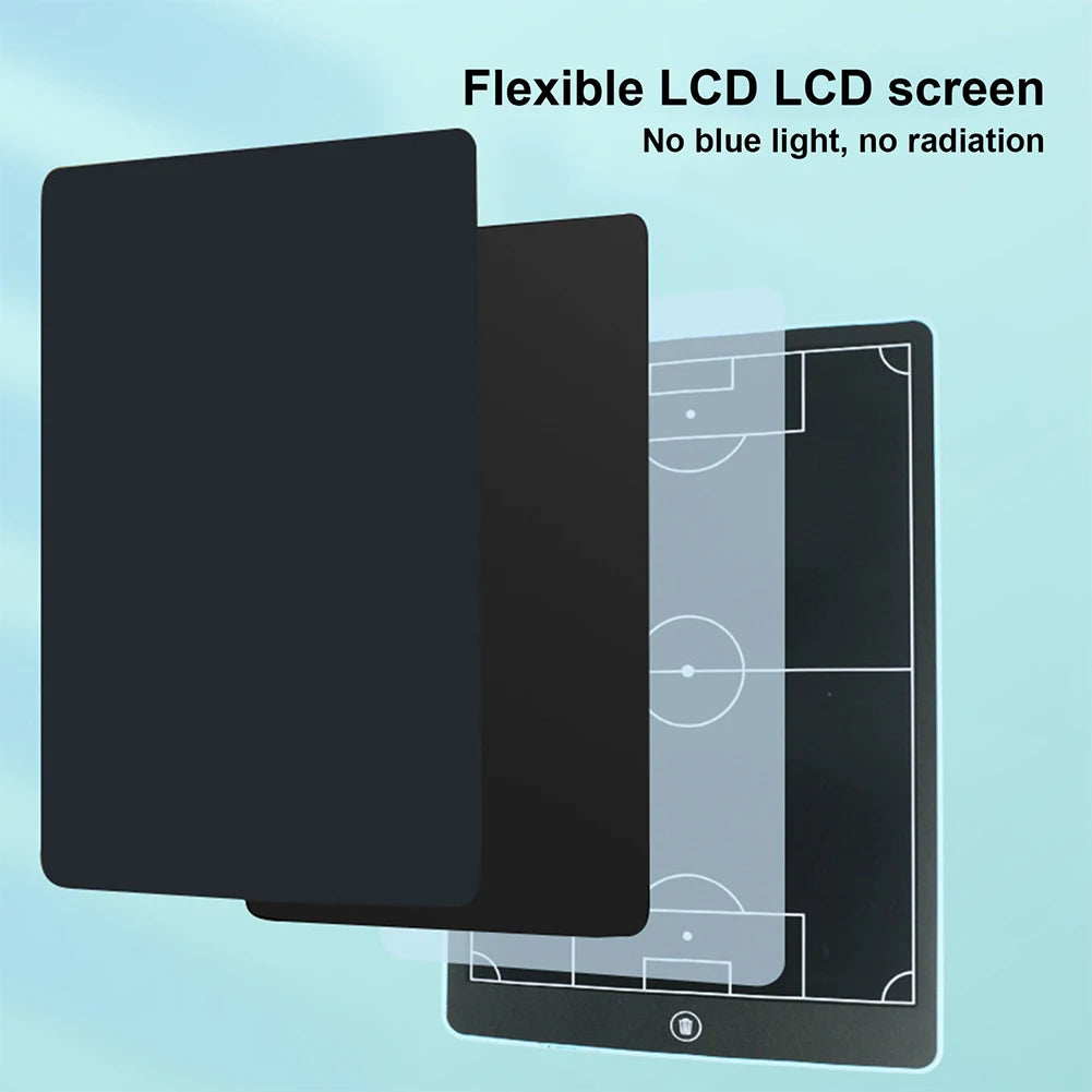 16 Inch LCD Electronic Football Tactical Board with Pen Soccer Coaching Board for Football Coach Marker Training Writing Tablet