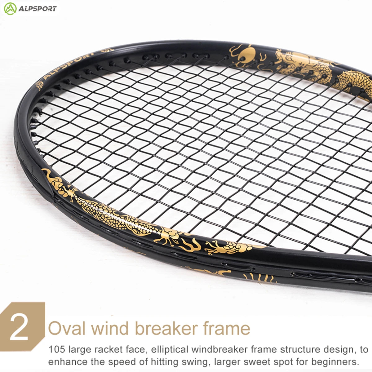 ALPSPORT JL T800 Carbon Fiber Tennis Racket 18K, Professional Training Racket with Bag & Adjustable Strap (Men & Women)