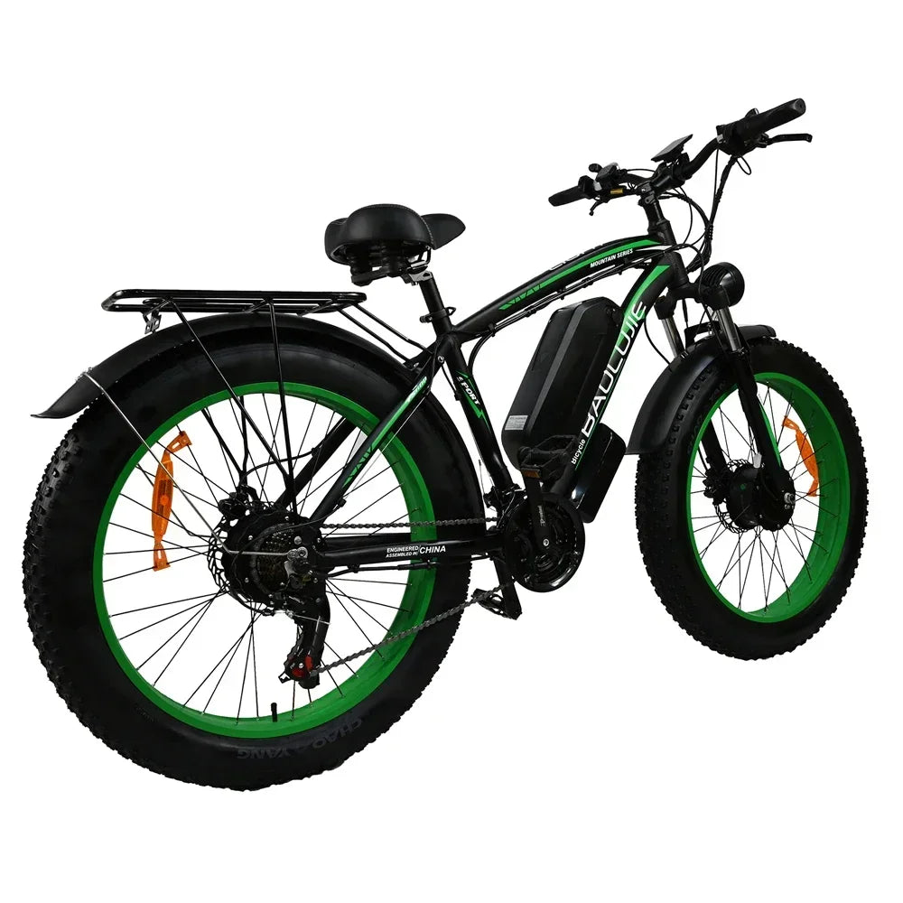 for 2000W dual motor 48V 20AH 26*4.0 fat tire hydraulic brake soft tail frame large front fork color instrument electric bicycle