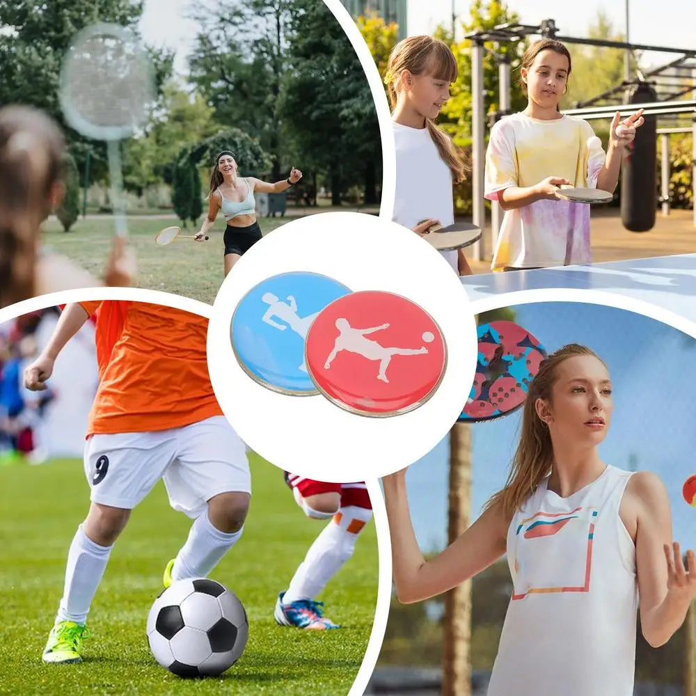 1pc Referee Side Toss Coin Double Face Sports Football Pattern Soccer Volleyball FlipCoin Souvenirs Soccer Referee Coin