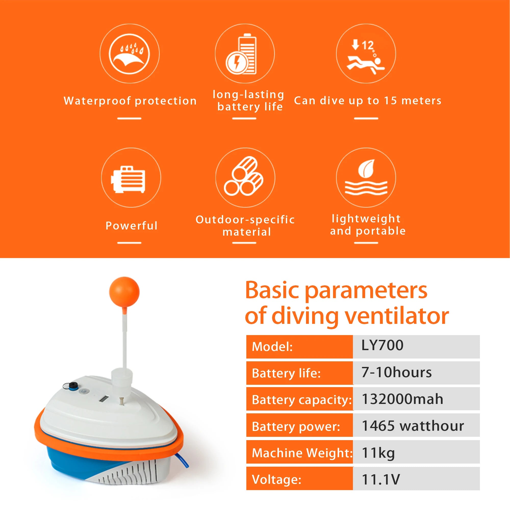 TUDIVING-Professional Tankless Diving System,Portable Rechargeable Hookah Dive System with 50ft Hose & Breathing Regulator