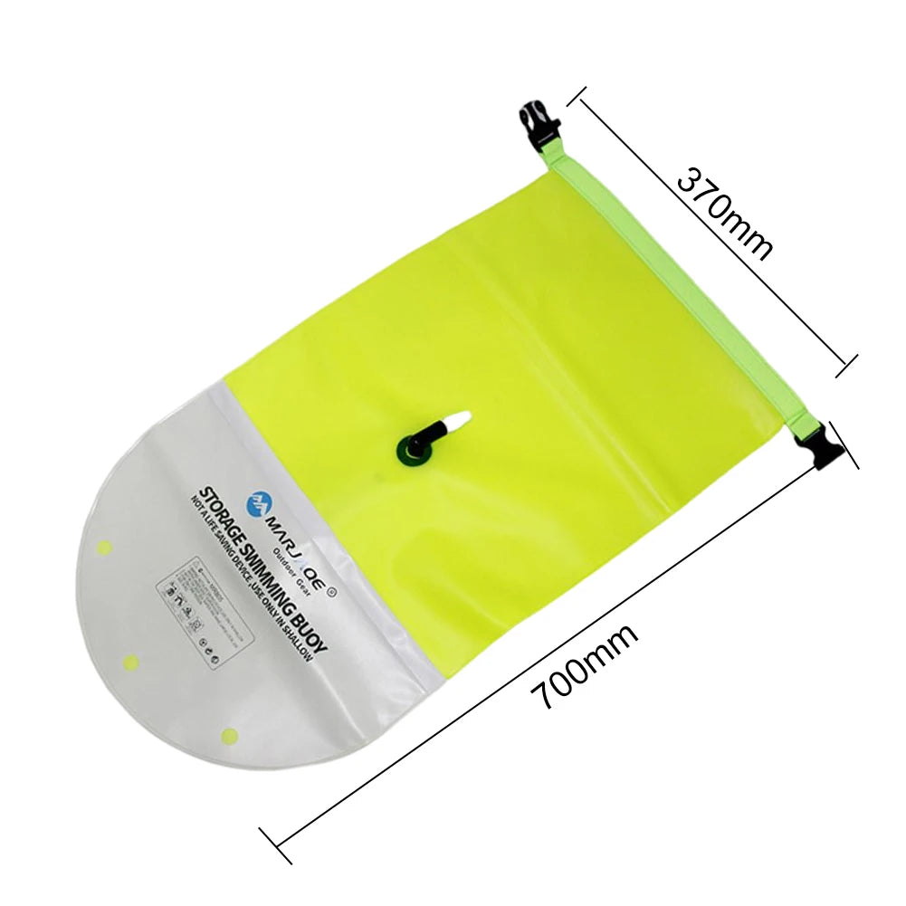 Inflatable Open Swimming Buoy PVC Tow Float Dry Bag Thickened Float Airbag With Strap Double Air Bag With Waist Belt For Sports