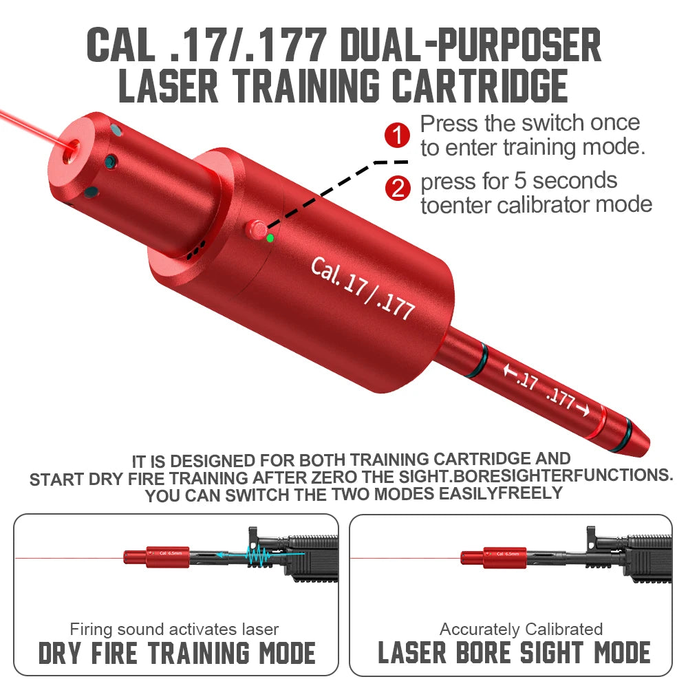 CAL.17 177 multifunctional magnetic red green light trainer, dual-purpose for training and calibration