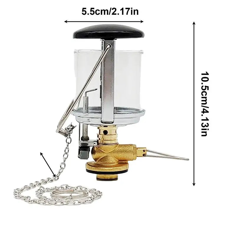 Tent Lamp Portable Petrol Lantern Garden Glass Lamp Bright Camping Equipment Supplies Copper For Outdoor Fishing Picnic