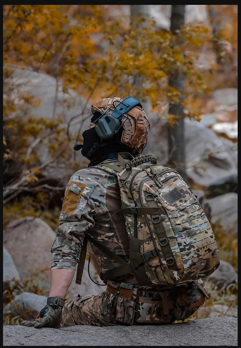 Oulylan Outdoor Traveling Waterproof Trekking Fishing Hunting Climbing Bag Male Camo Backpack Camping Men  Rucksack