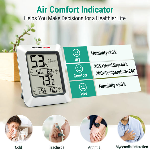 Thermopro TP50 Digital Thermometer Hygrometer Indoor Electronic Environmental Room Thermometer Weather Station For Home