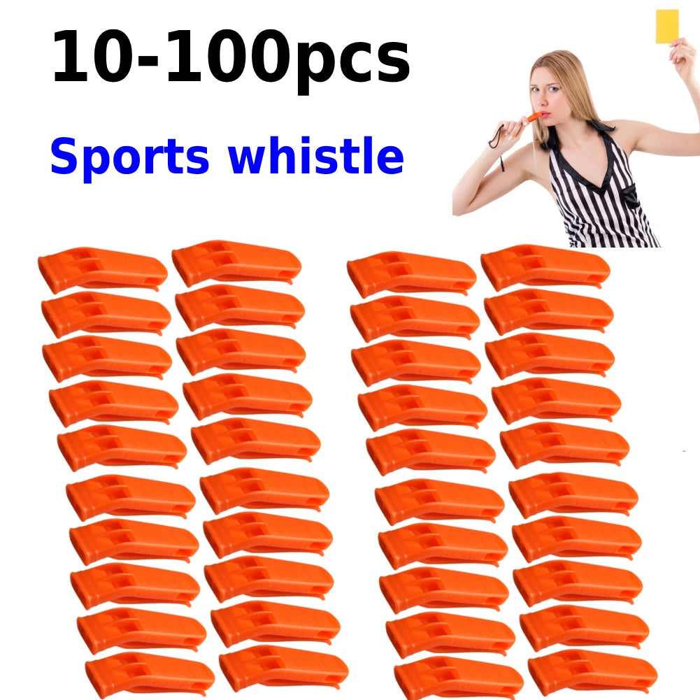 Plastic Outdoor Camp Hiking Survival Loud Whistle Sports Match Dual Band Whistle Emergency Multifunction Equipment kit