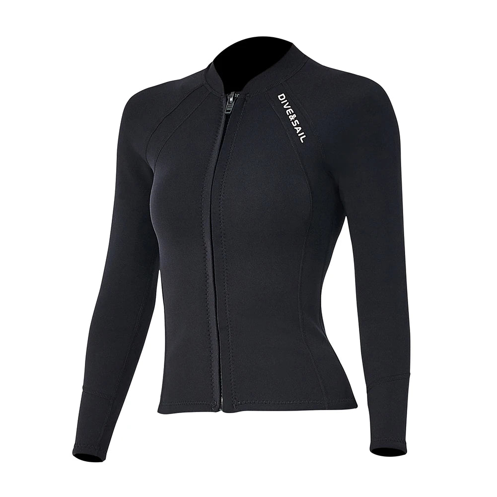 DIVE SAIL 2mm Neoprene Diving Jacket Women Snorkeling Swim Surfing Split Tops