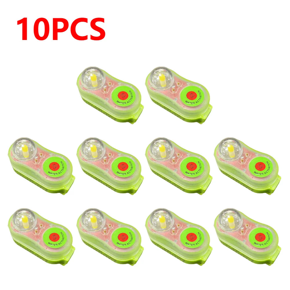 2-10Pcs LED Life Jacket Light Energy-Efficient Waterproof Emergency Signal Light Easy Operation Lightweight Outdoor Accessories