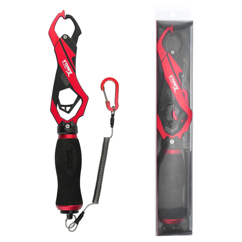 Multifunctional Fish Grip Fish Lip Gripper Aluminum Alloy Fishing Pliers One Hand Operation Anti Slip Fishing Grab Tool