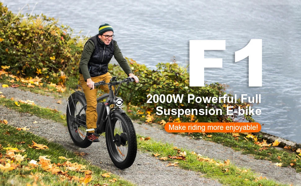 Zgeer F1 48v 2000w ebike full suspension power bicycle with ce 26 inch fat tire hidden dual battery snow beach electric  bike