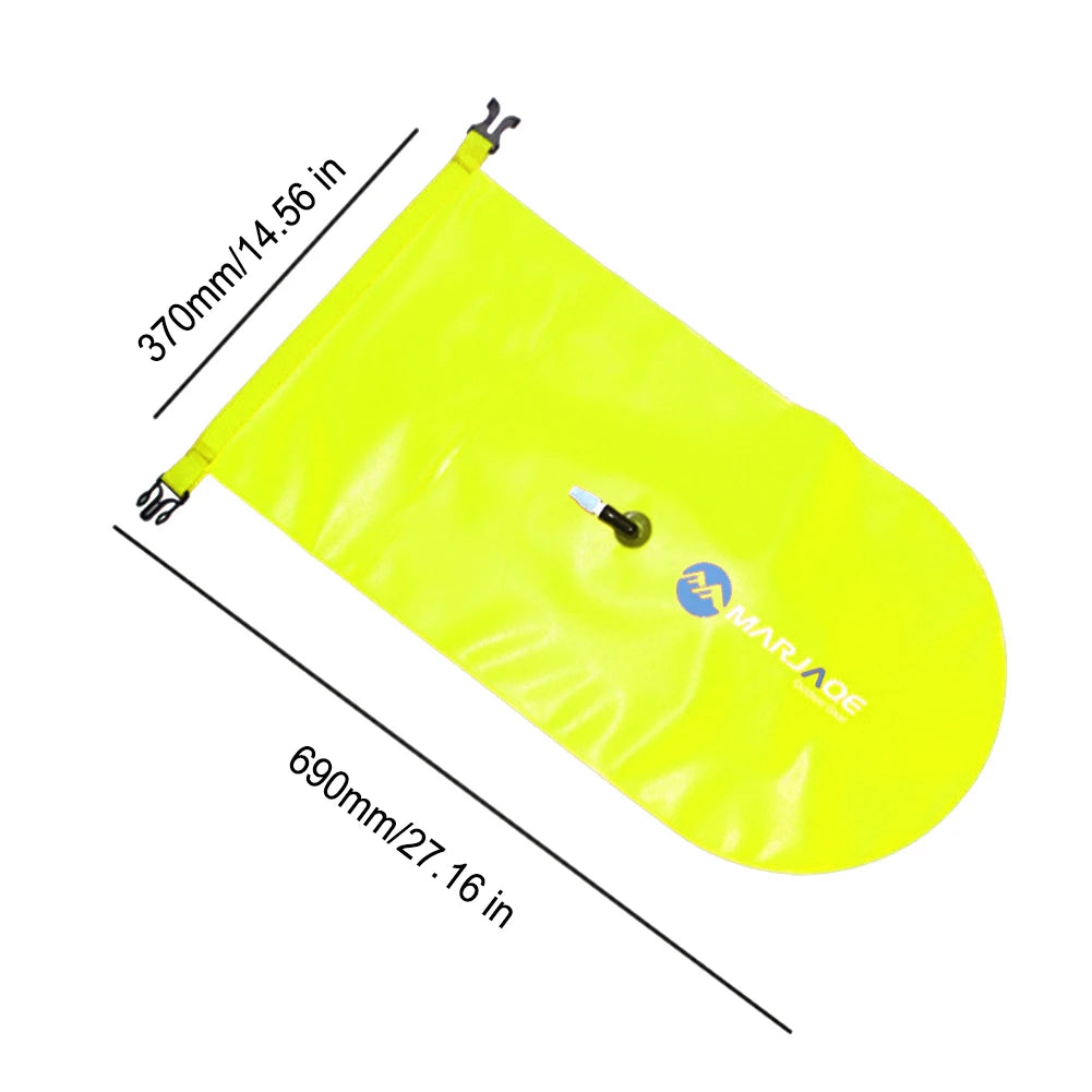 Inflatable Open Swimming Buoy PVC Tow Float Dry Bag Thickened Float Airbag With Strap Double Air Bag With Waist Belt For Sports