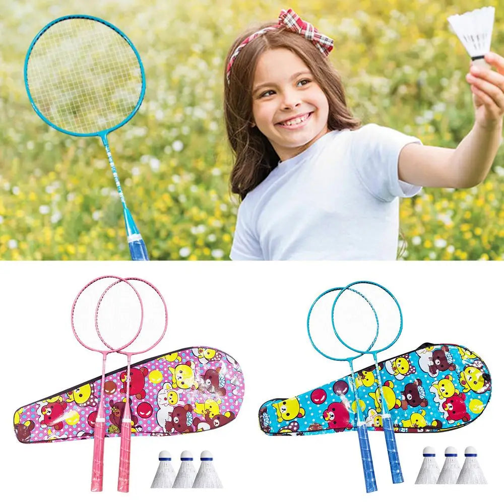 portable Badminton Set 1 Pair Lightweight Backyard Games Badminton With Carrying Bag And 3 Badminton Balls Team Sports Equipment