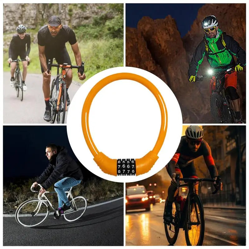 Anti-Theft Bicycle Combination Lock Combination Bikes Lock 4 Digit Heavy Duty Keyless Bicycles Lock For Electric Scooter Bikes