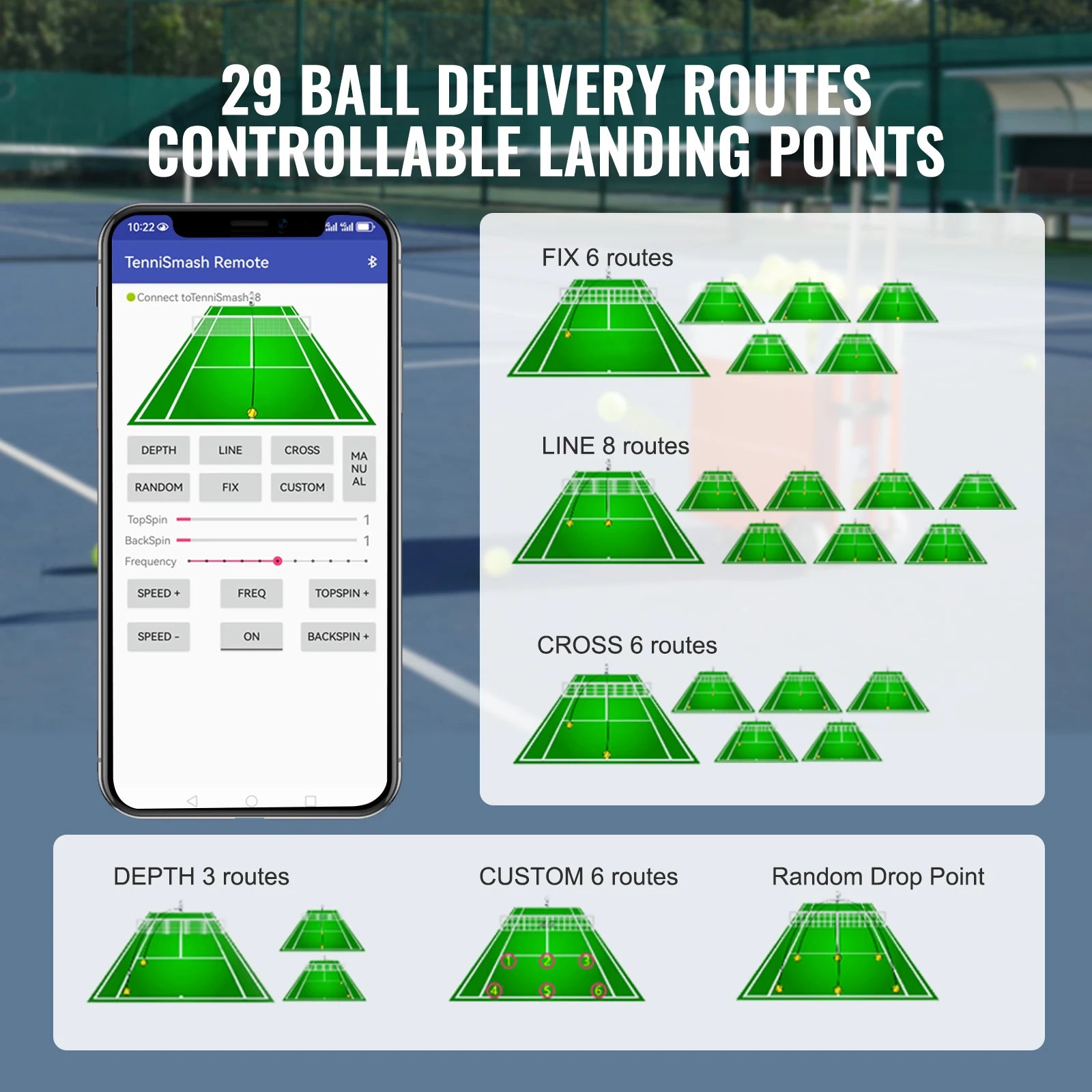 VEVOR Tennis Ball Machine Automatic Portable Tennis Ball Launcher 100 Balls Tennis Training Practice Thrower Multi-Mode Drills