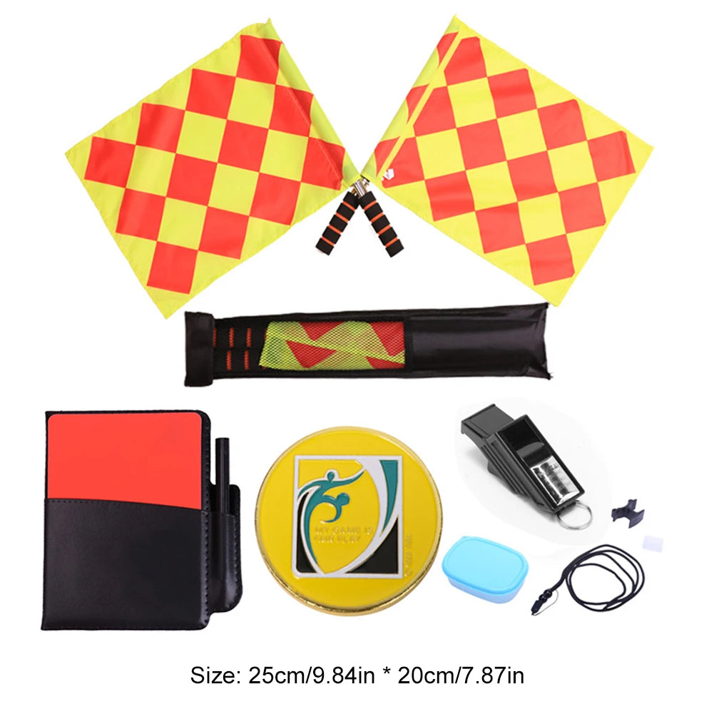 Soccer Referee Kit Soccer Referee Flag Soccer Referee Cards Referee Whistle Sport Training Useful Referee Tool