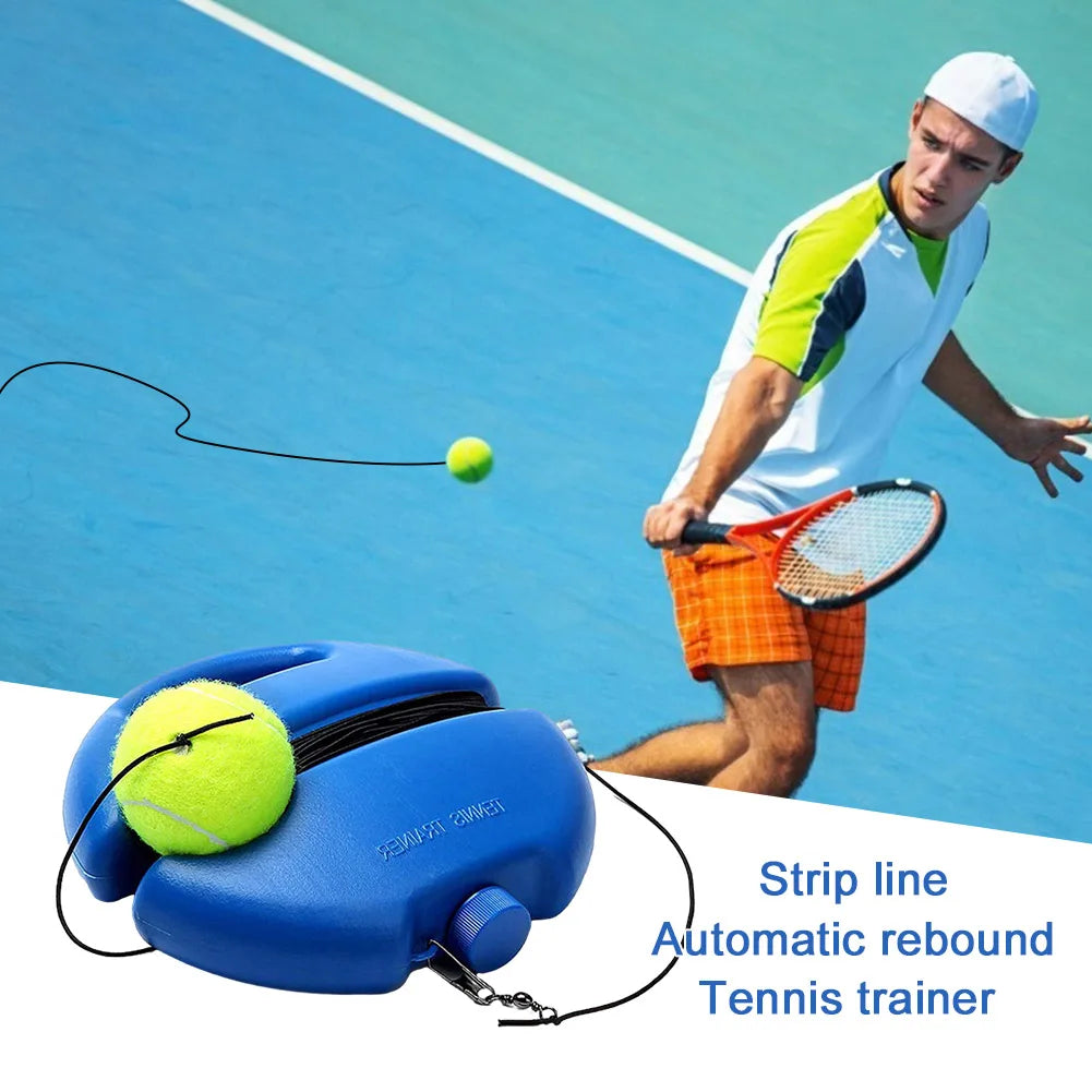 Solo Tennis Training Kit Rebound Ball with Long Elastic Rope Tennis Practice Rebounder Equipment for Self Tennis Practice