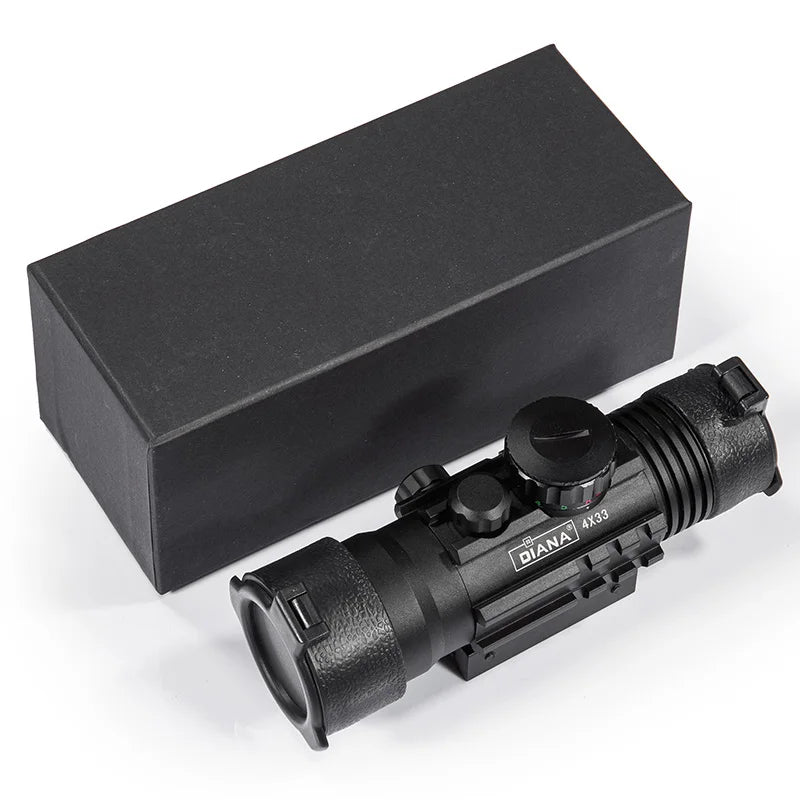 DIANA 4X33 Green Red Dot Sight Scope Tactical Optics Riflescope Fit 11mm 20mm Rail Rifle Scopes for Hunting